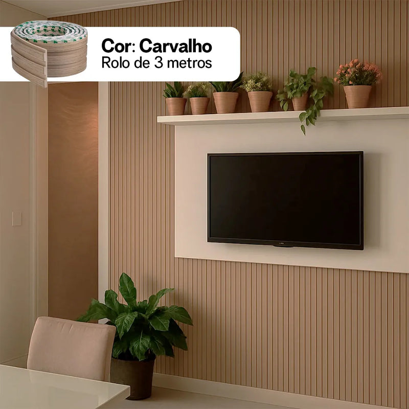 Kit Painel Ripado Autocolante 3M Laminado  | Linha Madeto | DIY