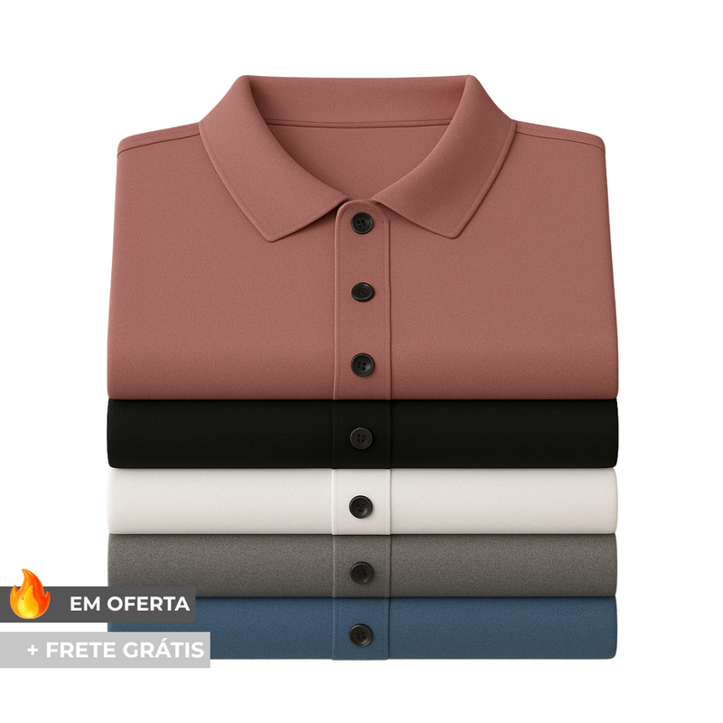 Camisas Polo em Tecido Premium Ice Silk! |COMPRE 3 & LEVE 5|!