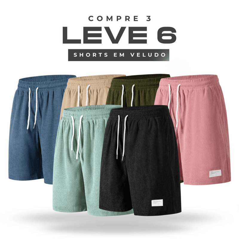 |Combo 6| Shorts em Veludo