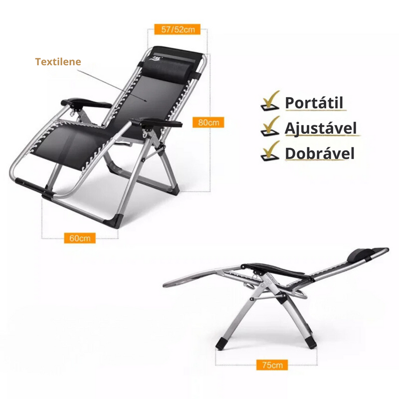 Cadeira Dobrável Super Reforçada (150kg)
