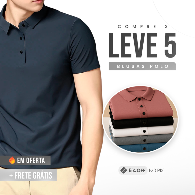 Camisas Polo em Tecido Premium Ice Silk! |COMPRE 3 & LEVE 5|!